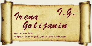 Irena Golijanin vizit kartica